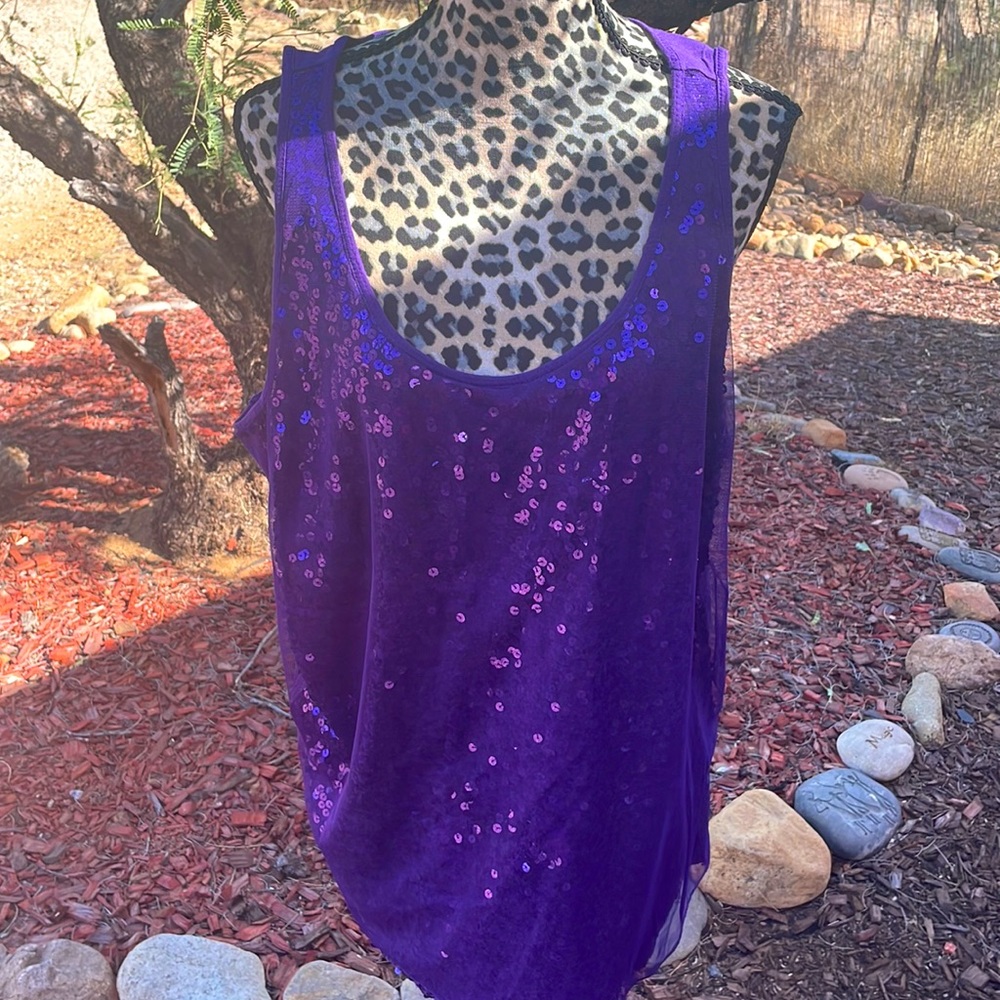 Purple, sequin tank top